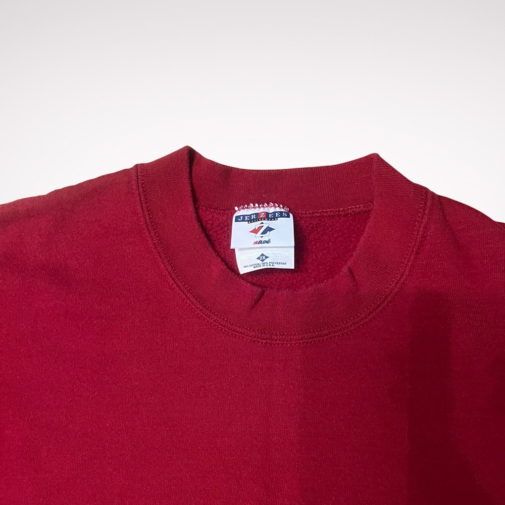 Vintage 90s Jerzees blank crewneck sweatshirt in red men's - Picture 3 of 4